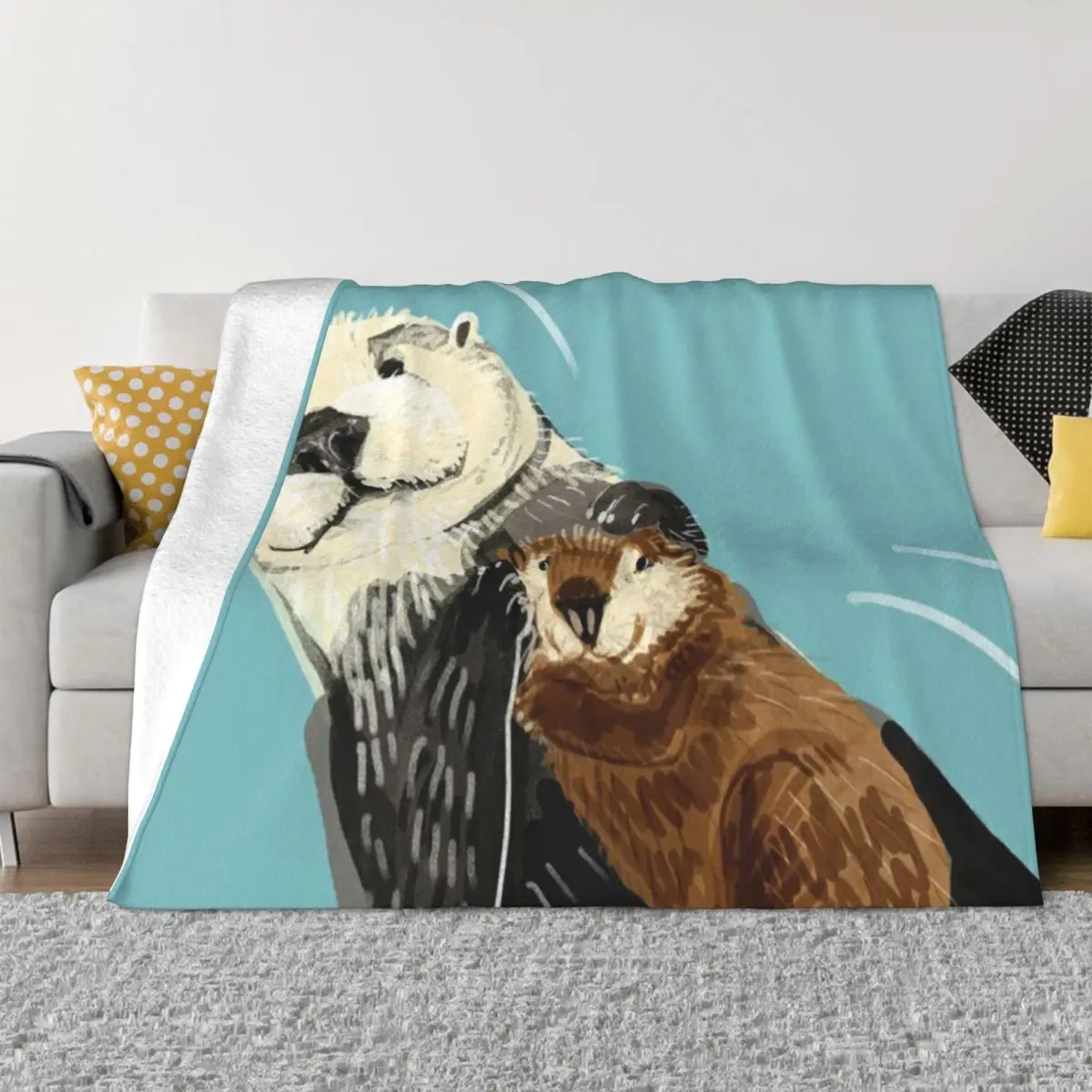 Ультрамягкое одеяло из микрофлиса Alaska Sea Otter для мамы и ребенка