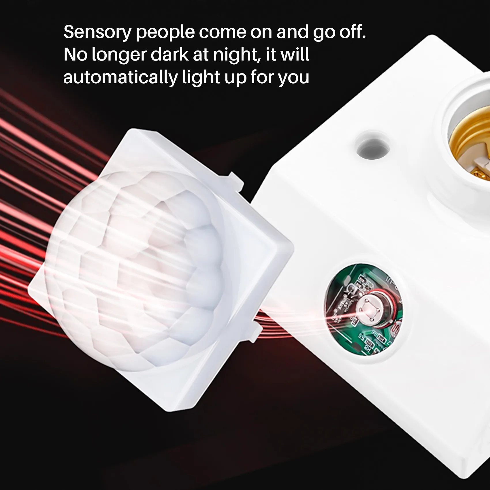 A66T-Base Socket IR Lamp Bulb Movement Detector