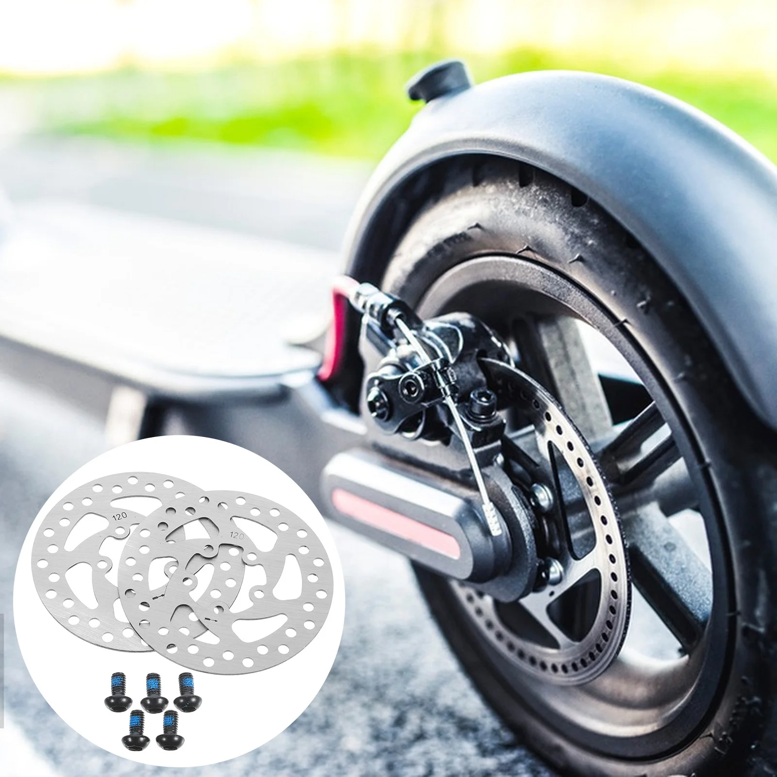 

2Pcs Brake Rotor Stainless Steel 120Mm Six Bolts Smooth Design for Electric Scooter Mountain Bike Bicycle Disc Brake Sets