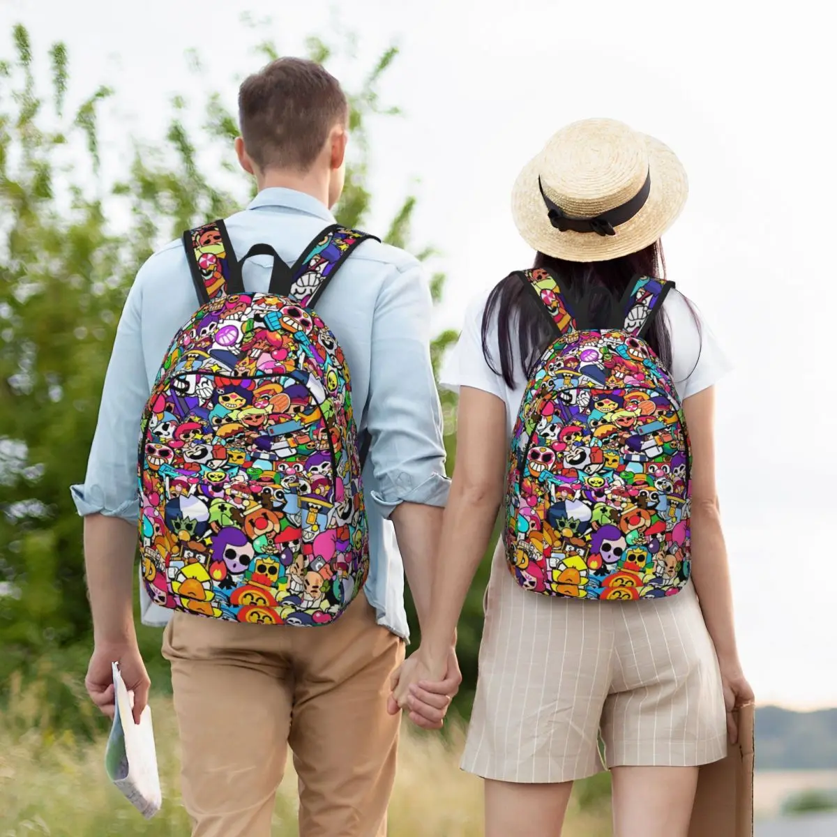 Sac à dos avec logo du jeu Brawled Anime pour hommes et femmes, sac à dos d'affaires pour étudiants, sac à dos de dessin animé cool pour ordinateur portable, sac lancé par l'ordinateur, sac d'extérieur