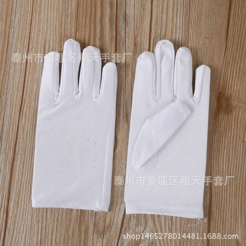 15-17cm Baby Performance White Gloves Children Etiquette Stage Spandex Jazz Dance Stock  Suitable Kindergartens Schools 10pair