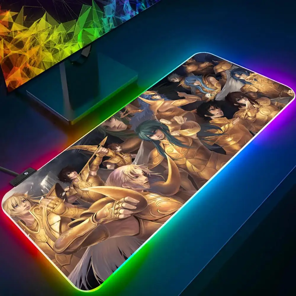 Game About S-Saint S-Seiyass Mouse Pad RGB Glow Personality Picture Custom PC Table Mat Carpet Mat Game Player Dedicated LED