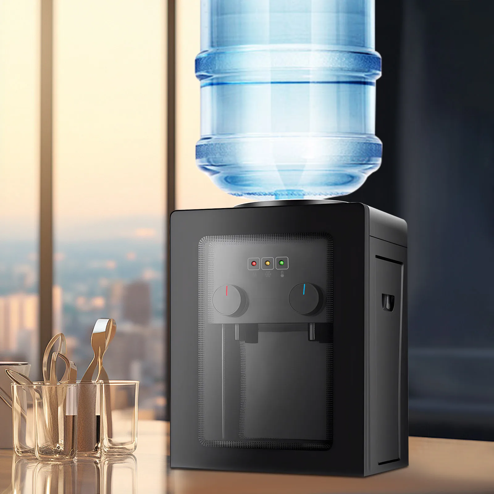 Dispenser d'acqua calda e fredda da tavolo, compatto e portatile, macchina elettrica per acqua potabile per casa, ufficio, camera da letto, uso quotidiano