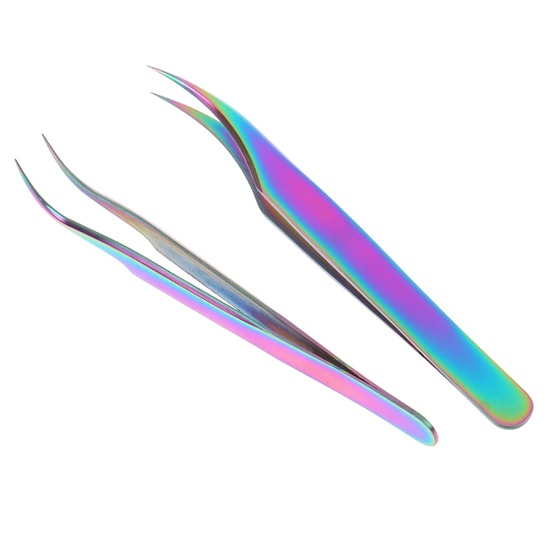 1pcs Eyelash Extension Tweezers Manicure Picking Rhinestone Sticker Dried Flowers Chameleon Makeup Tweezer Tools