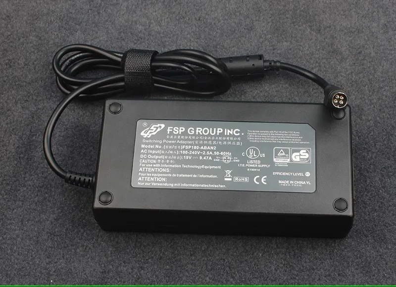 

180W Original FSP Power AC Adapter Charger FSP180-ABAN1 FSP180-ABAN2 9NA1800700 ​9NA1800720 ​AN1Z5770 19V 9.47A 4-Pin