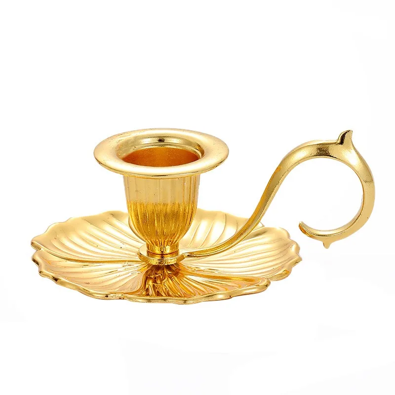 Retro Metal Lotus Candle Holder Luxury Romantic Decor for Wedding Party Candlelight Dinner Home