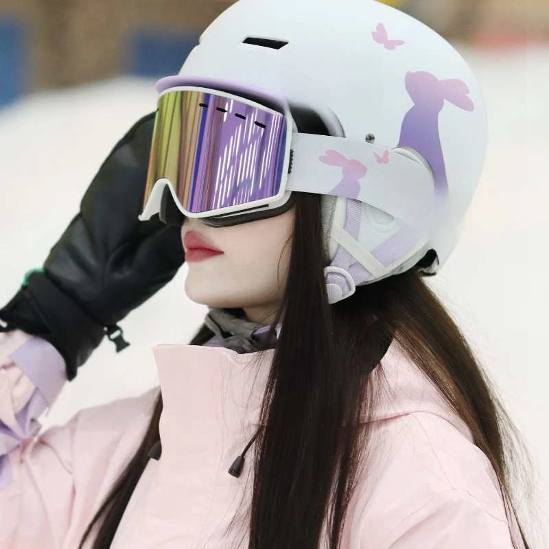 

Ski Helmet Snow Helmet Mirror Helmet Mirror Integrated Female Male Adult Children's Snowboard Professional Equipment