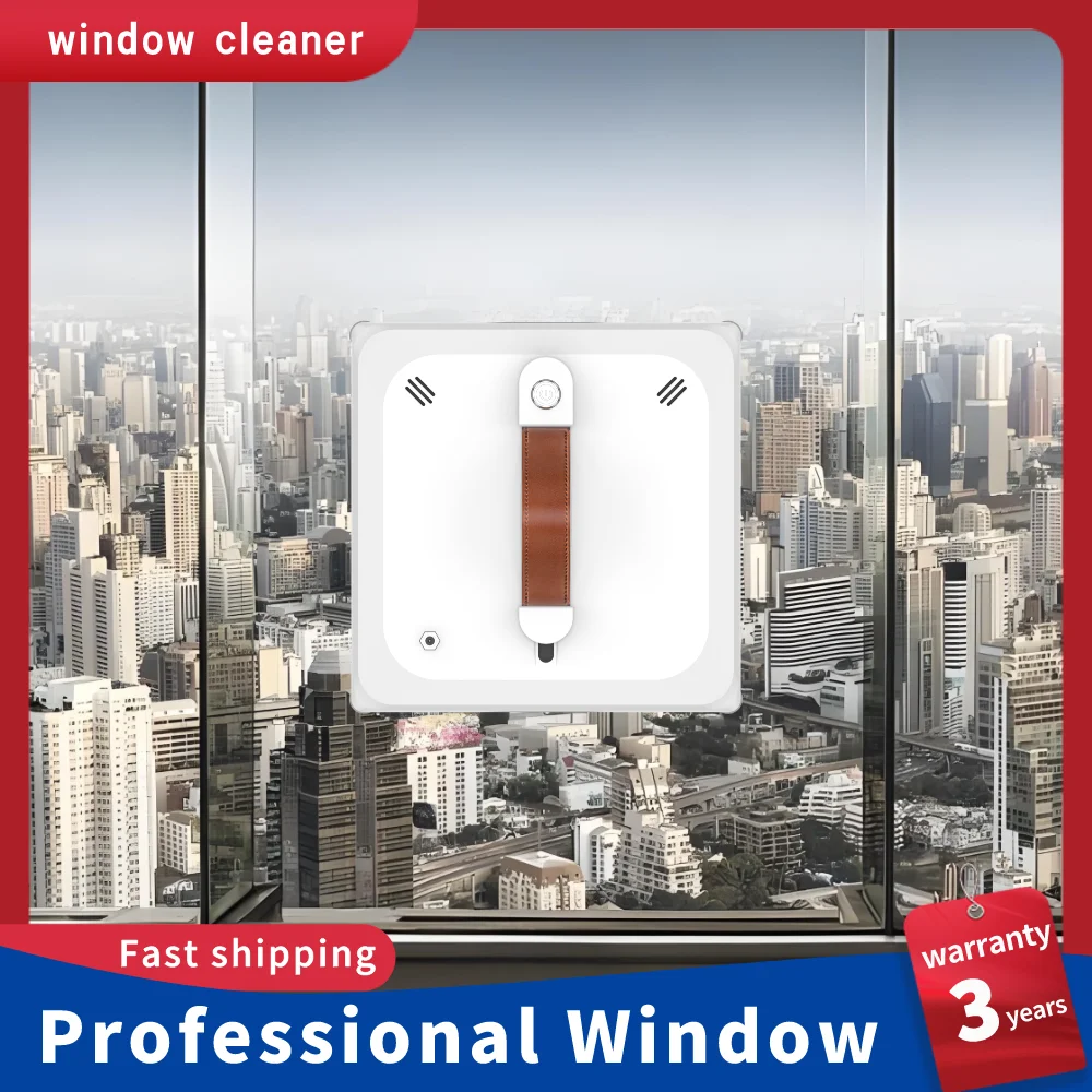 Electric window cleaner for window cleaning, ultrasonic water spraying, powerful vacuuming, automatic window cleaning machine
