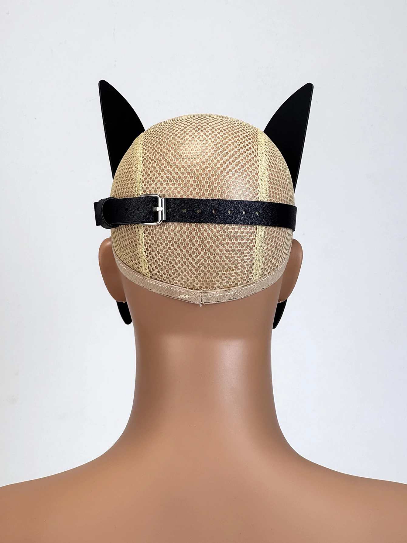 Masque fétichiste gothique en cuir PU pour hommes et femmes, demi-visage réglable, Costume de fête d'Halloween, accessoire de nuit Steampunk