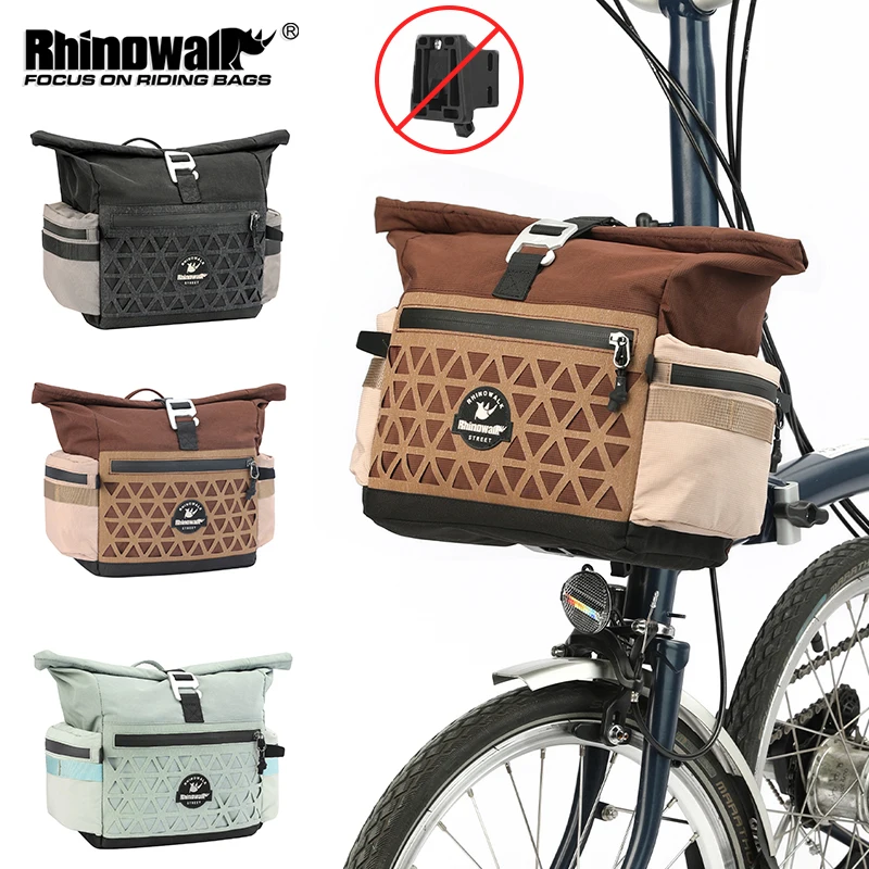 Rhinowalk Folding Bike Handlebar Bag 6.5L Large Capacity Bicycle Front Storage Pack Cycling For Brompton Dahon Bike Accessories