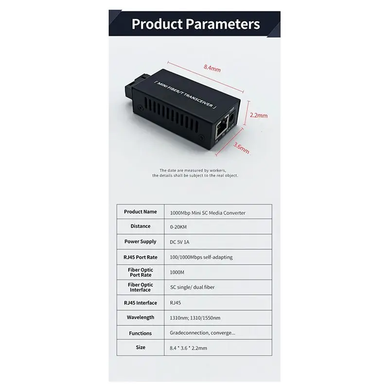 10 Pair Gigabit 100/1000M A/B SC Ethernet Fiber Switch Media Converter Rj45 Optic Transceiver 20KM Fibra Switch