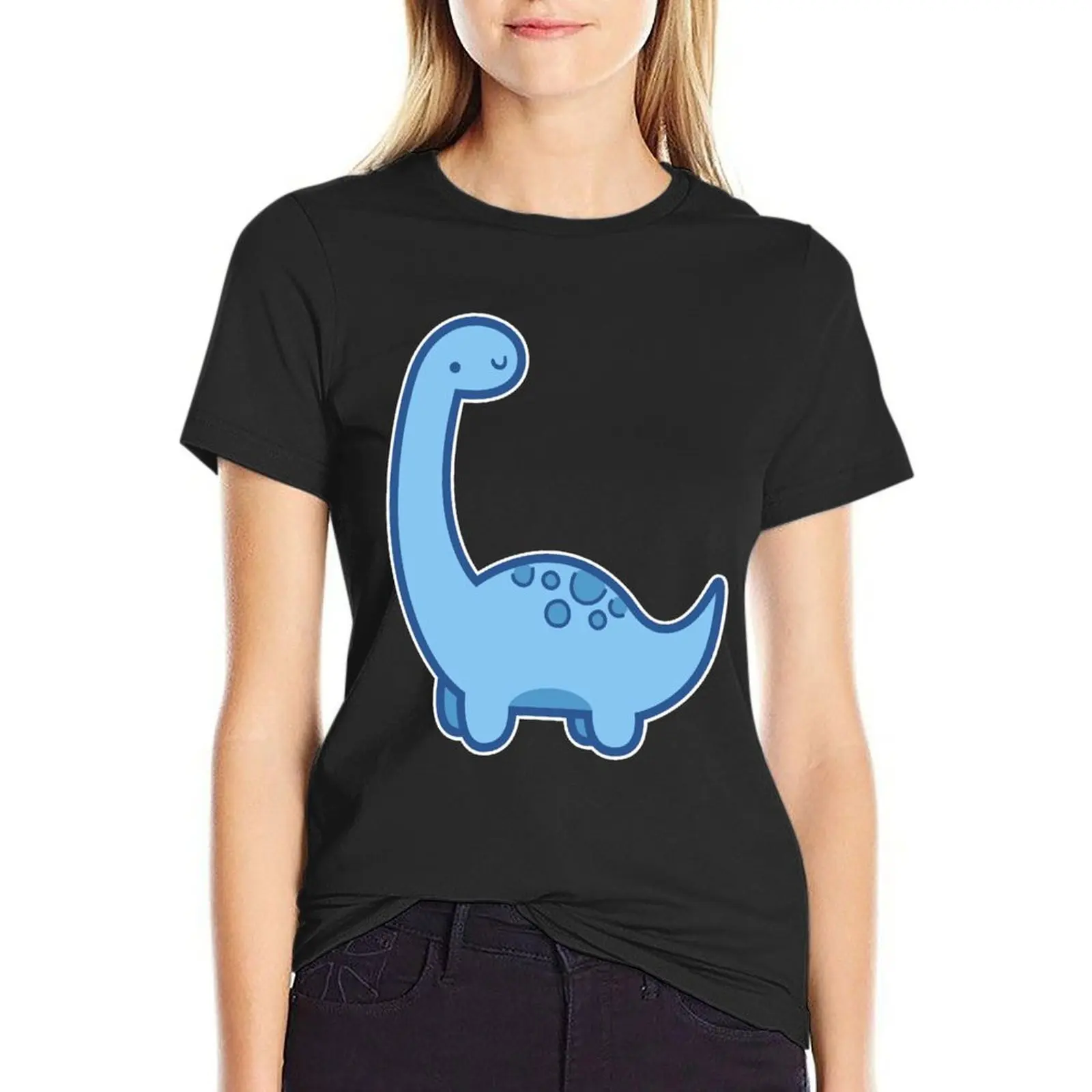 Cute Dino T-Shirt Short sleeve tee vintage clothes kawaii clothes tshirts for Women