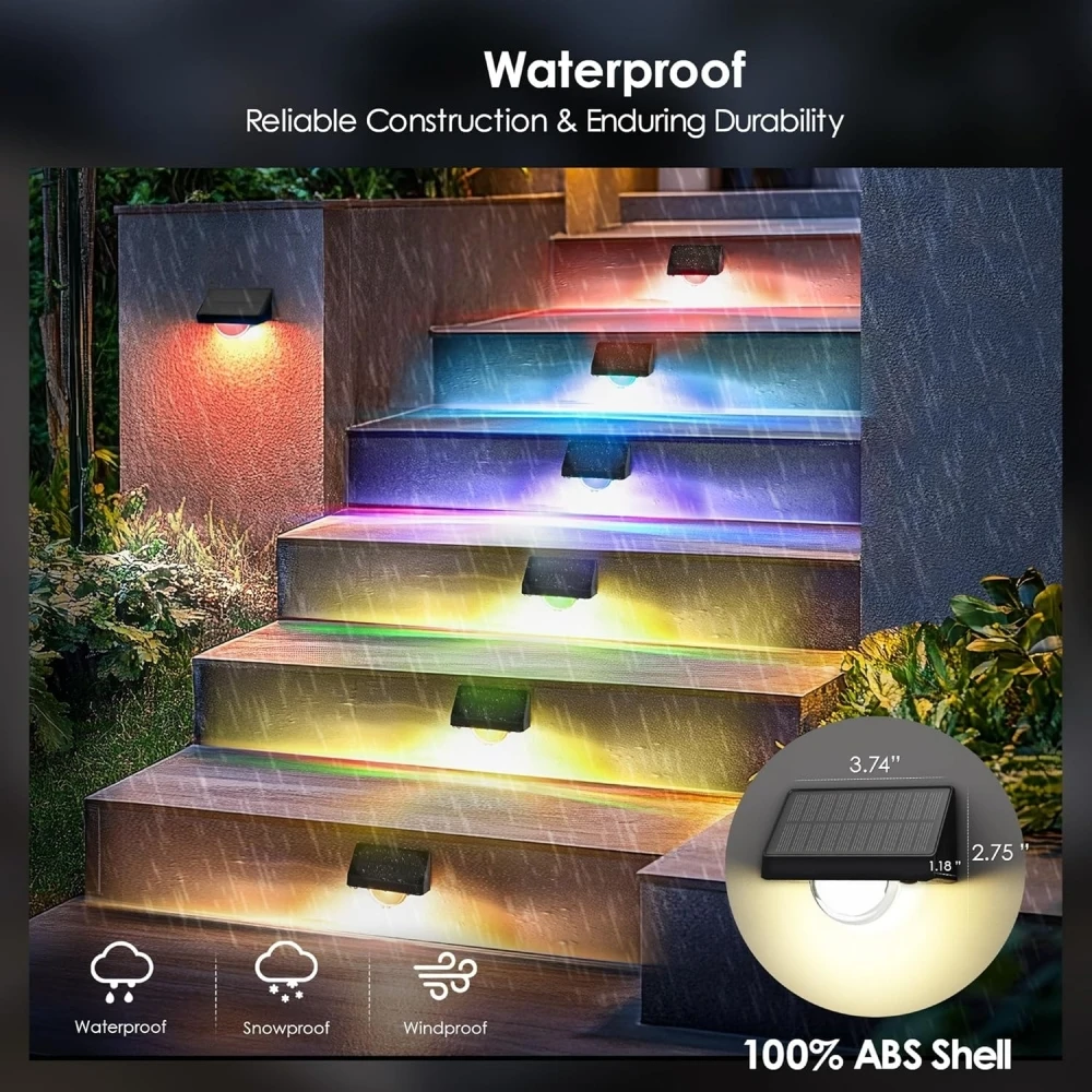 LED Solar Trapverlichting Hek Outdoor Waterdichte Solar Step Lights IP65 voor Muur Achtertuin Veranda Dek Tuin Patio Decor