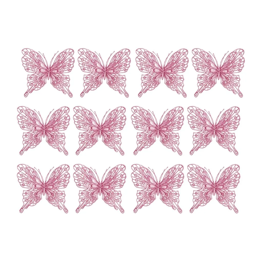 Festive Butterfly Decor Set: 12 Christmas Tree Decoration For Home  Hanging Ornaments Glitter Butterfly Decoration