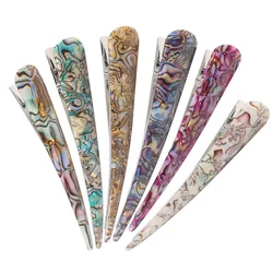 2025 Metal Acrylic Hair Grip Duckbill Clip Women's Color Pattern Board Horn Clip Hair Clip Fashion Retro Headwear Accessories