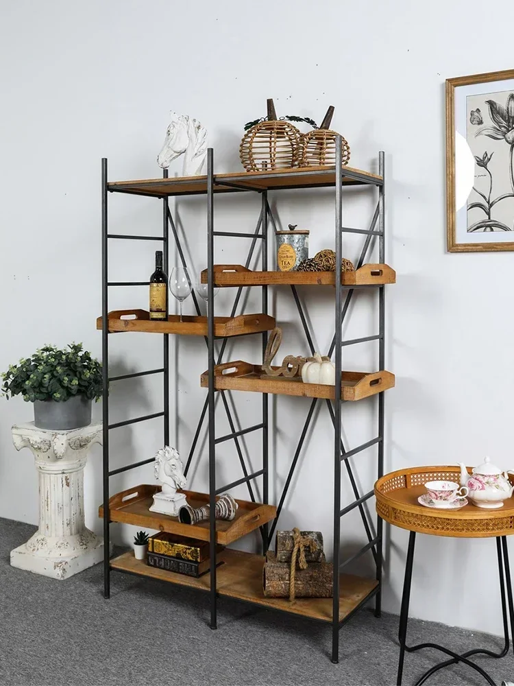 Retro Solid Wood Shelf Sturdy Construction Premium Quality Easy Assembly Non-Slip Feet Modern Design Durable Build