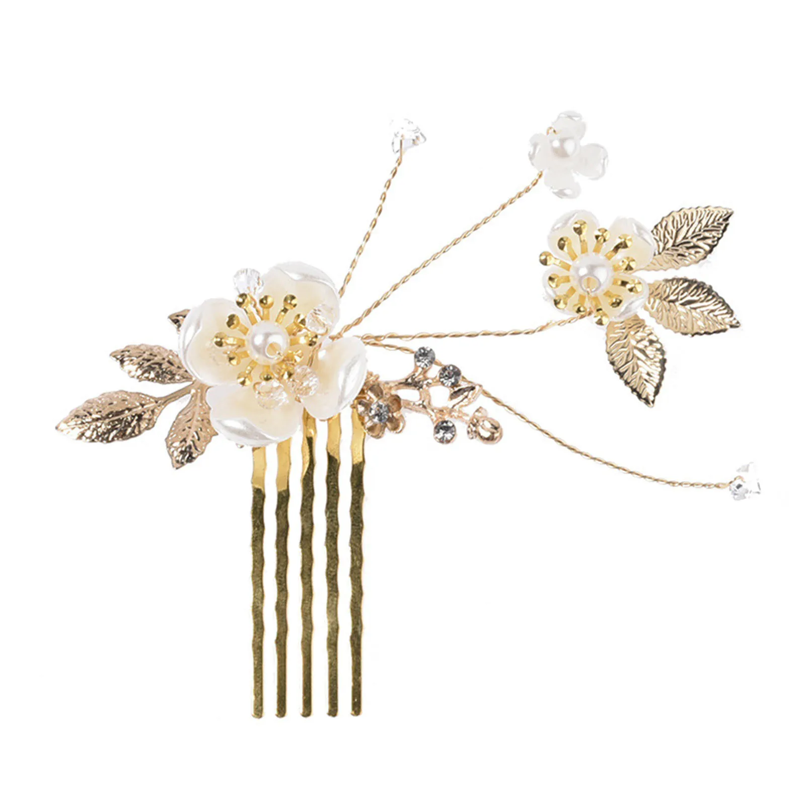 Hair Jewelry Flower Hair Combs Hairpin Handmade Alloy Headwear with Smooth Teeth for Festival Wedding Party Head Decor