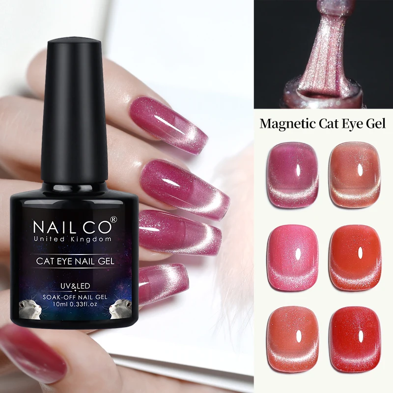 NAILCO 10ml Red Green Cat Eye Gel Nail Polish Colors Soak Off UV LED Manicure Base Top Gels Magnetic Gel Polish Long-Lasting