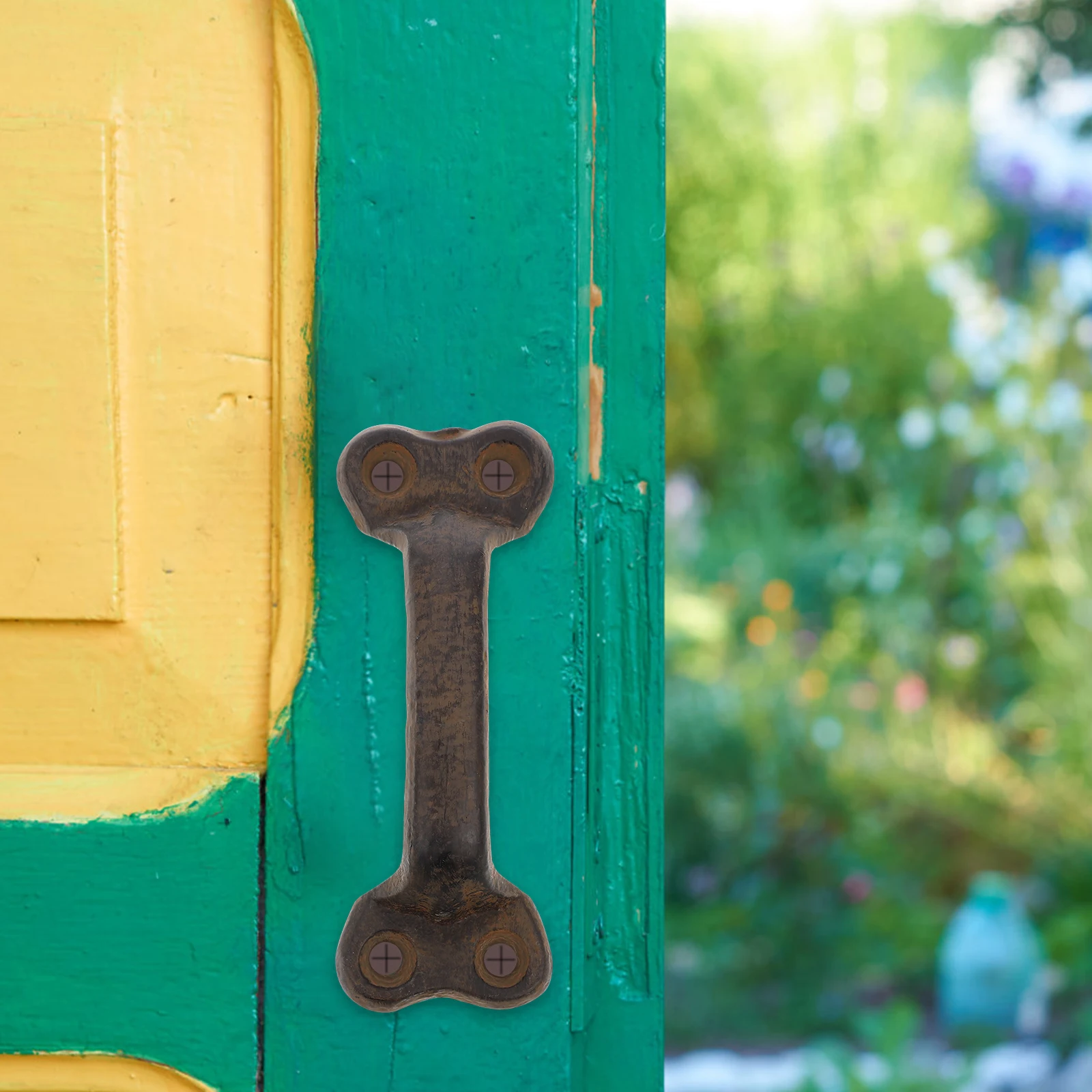 

2 Pcs Iron Door Handles Large Size Vintage Barn Pull Cast Iron Gate Handles Knobs Decorative Cabinet Hardware Garage Fittings