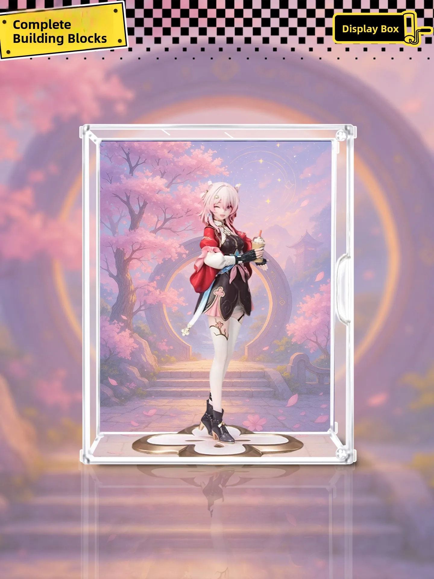 古代風テーマディスプレイボックス-ギフトに最適-スターレール-マーチセブン-ハンター-8-フィギュア収納-パズル-ホームモデル-ショーケース