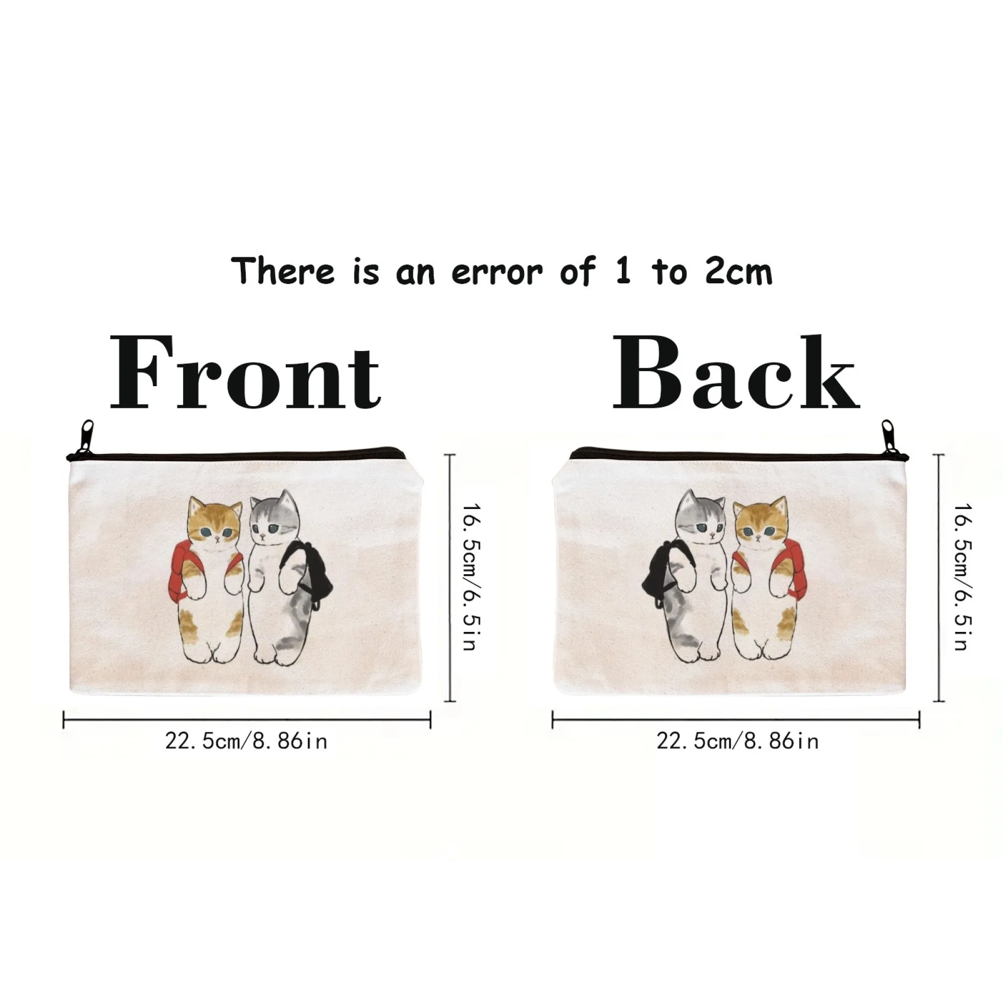 حقيبة مكياج كاواي موفيساند كات مطبوعة خفيفة الوزن ومحفظة للعملات المعدنية وسحاب حقيبة مستحضرات تجميل محمولة للأزياء اليومية #2