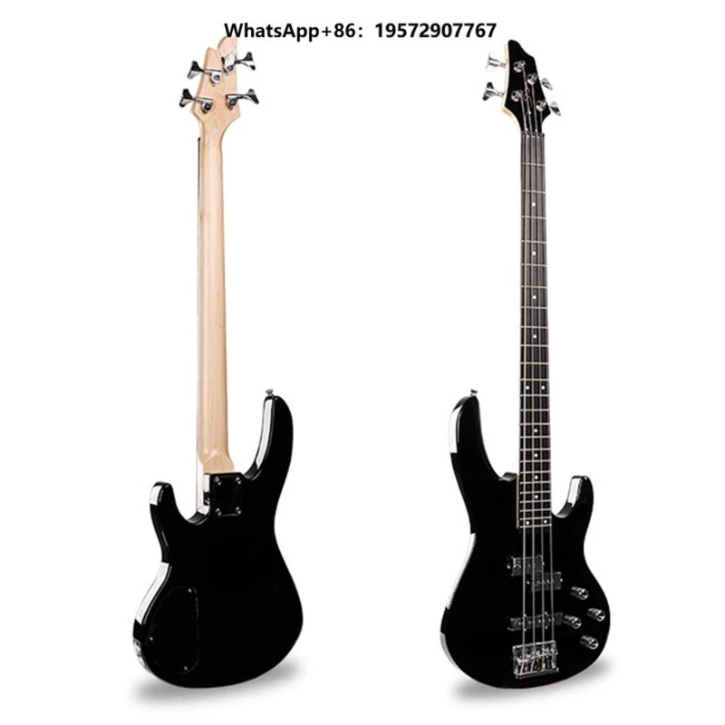 Stunning Glossy Finish Electric Bass Guitar Fine Craftsmanship Rich Sound for Rock Performance Students