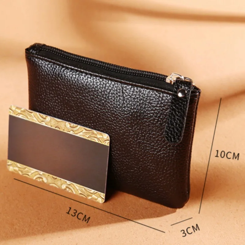 Men's PU Leather Zipper Coin Wallet Women Mini Short Purse Card Holder Change Purse for Man Clutch Wallets