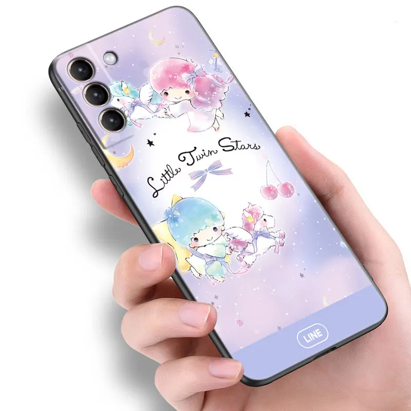 Little Twin Stars Phone Case For Samsung Galaxy S23 S22 S21 Ultra S20 FE 5G S10E S10 Lite S8 S9 Plus S7 Edge Black Cover