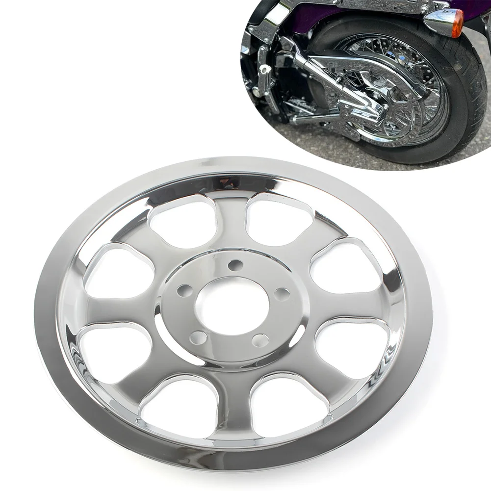 

Chrome Steel Motorcycle Outer Pulley Cover 70 Tooth For Harley Davidson FXST FLST 2000 2001 2002 2003 2004 2005 2006