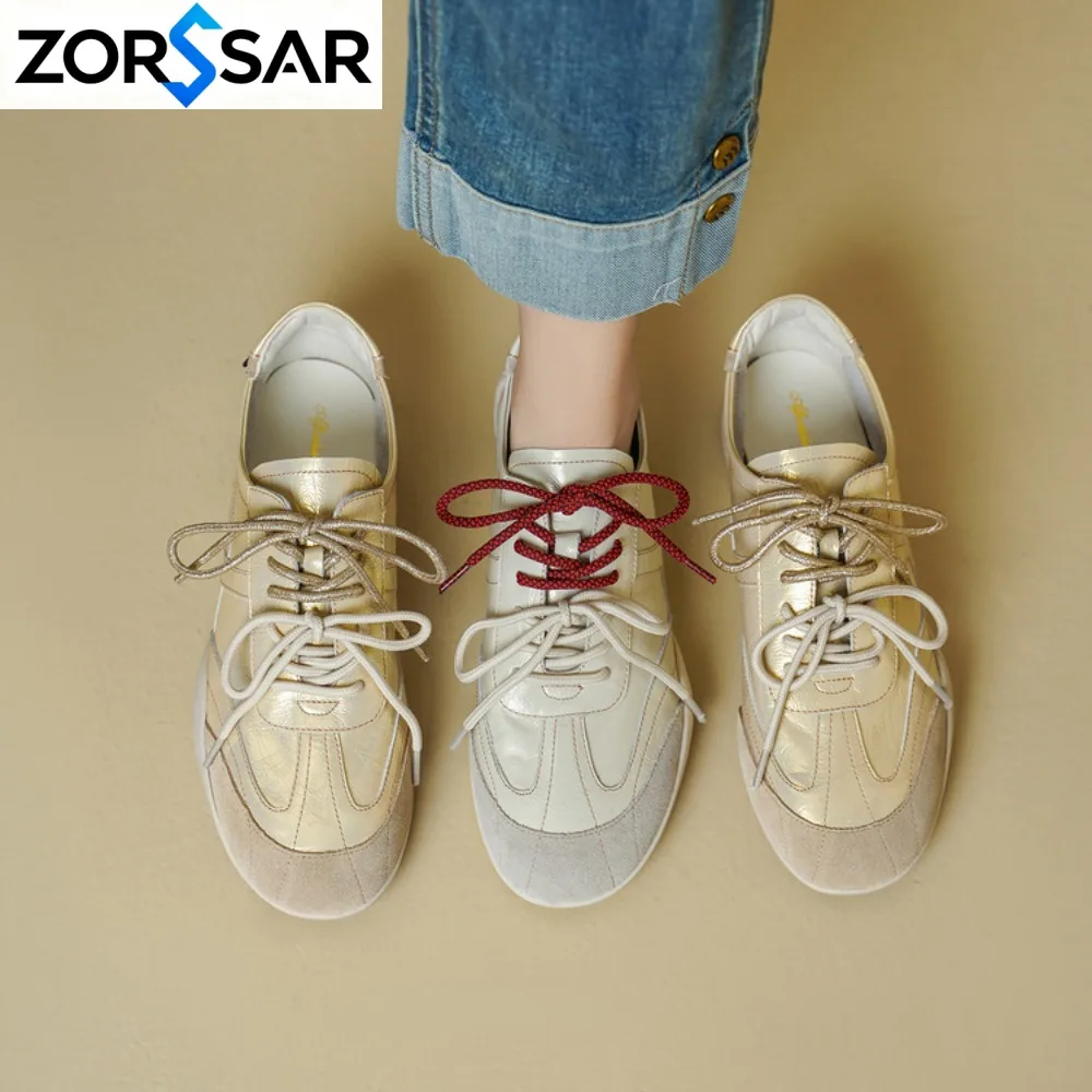 Women's Sneakers 2026 New Non-slip German Training Shoes for Women Flat Large-size Genuine Leather Running Female Shoes