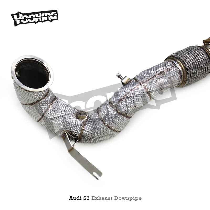 Factory Straight Downpipe For Audi S3 2.0T 2015-2024 Stainless Steel Heat Shield Exhaust Pipe Downpipe Car Exhaust System