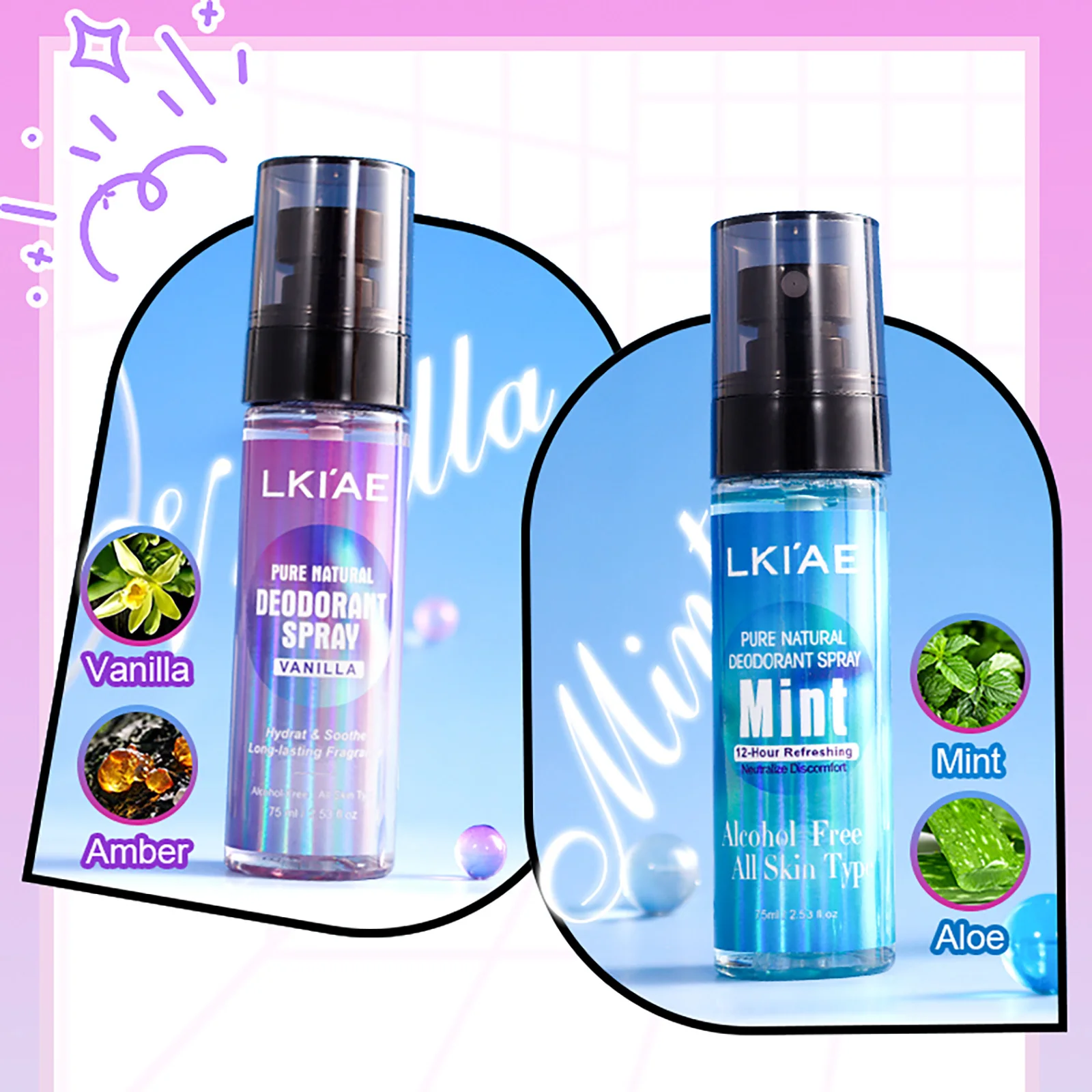 Zdjęcie 5: LKIAE Naturalny dezodorant w sprayu do ciała, antyperspirant i kontrola zapachu na 12 godzin, zaprojektowany bez alkoholu, dla kobiet i mężczyzn
