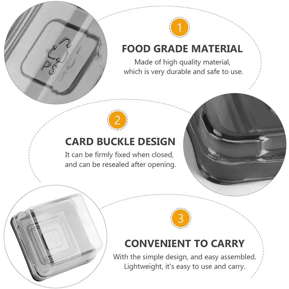 

Round Blister Egg Yolk Crisp Box Square Moon Cake Container PET Clear Cover Sealing Food Preservation Kitchen Bar Storage Box