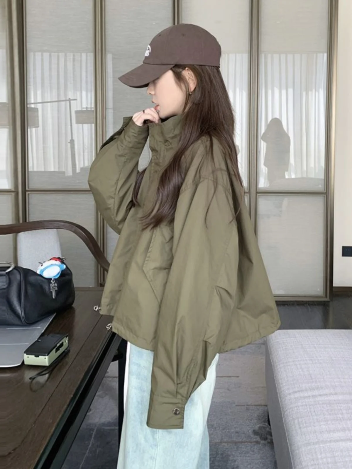 

Military een ort Jaet Women's Retro Workwear Sle Korean Version Small Size Street Sle Top Spring 2026 New Arrival