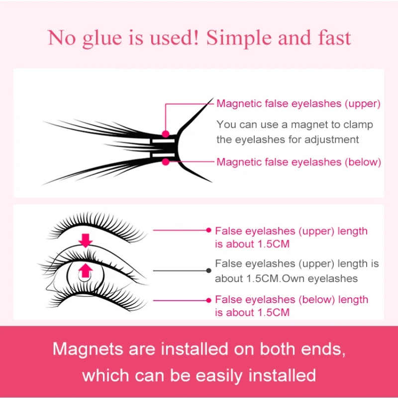 False eyelashes magnetic magnet set (5 magnetic eyelashes) magnetic false eyelashes eyelash pair set