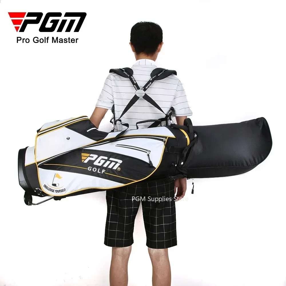 PGM-bolsa ultraligera con soporte para Golf para hombre y mujer, bolsa portátil impermeable para estante de Golf, correa para el hombro, 14 bolsillos con paquete de viaje con ruedas