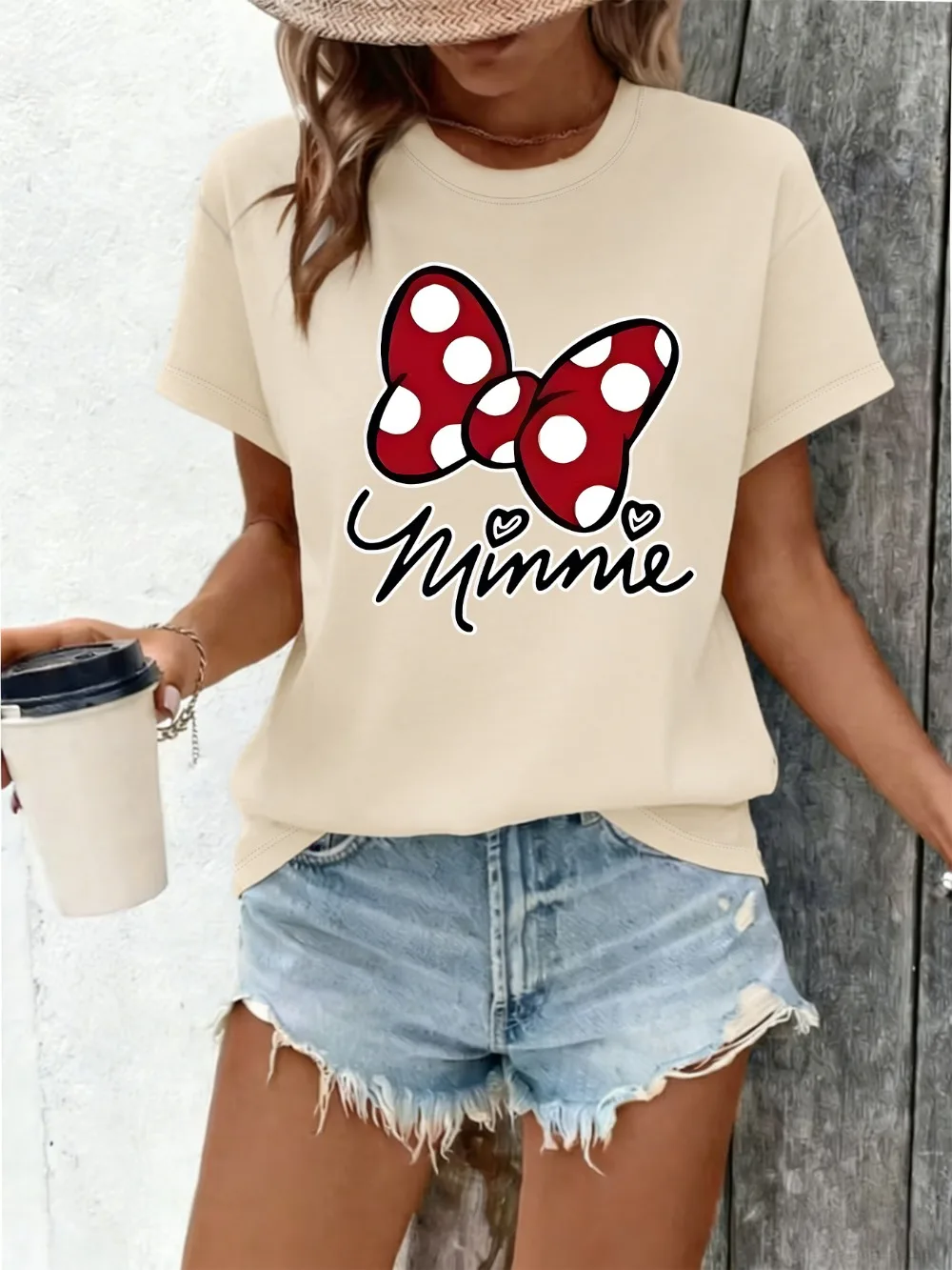 Rote Polka-Dot-Schleife im Minnie-Stil, niedliches Muster, Sommer, neu, erfrischend, atmungsaktiv, klassische, elegante Damenbekleidung – Detail 9