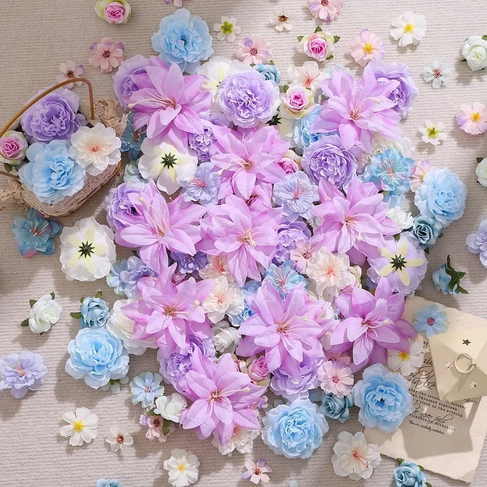 10/20/50 Stück Gemischte Künstliche Blumenköpfe Seidenblumen für Hochzeit Brautdekoration Partyzubehör Heimdekoration Geschenk Ornament – Detail 5