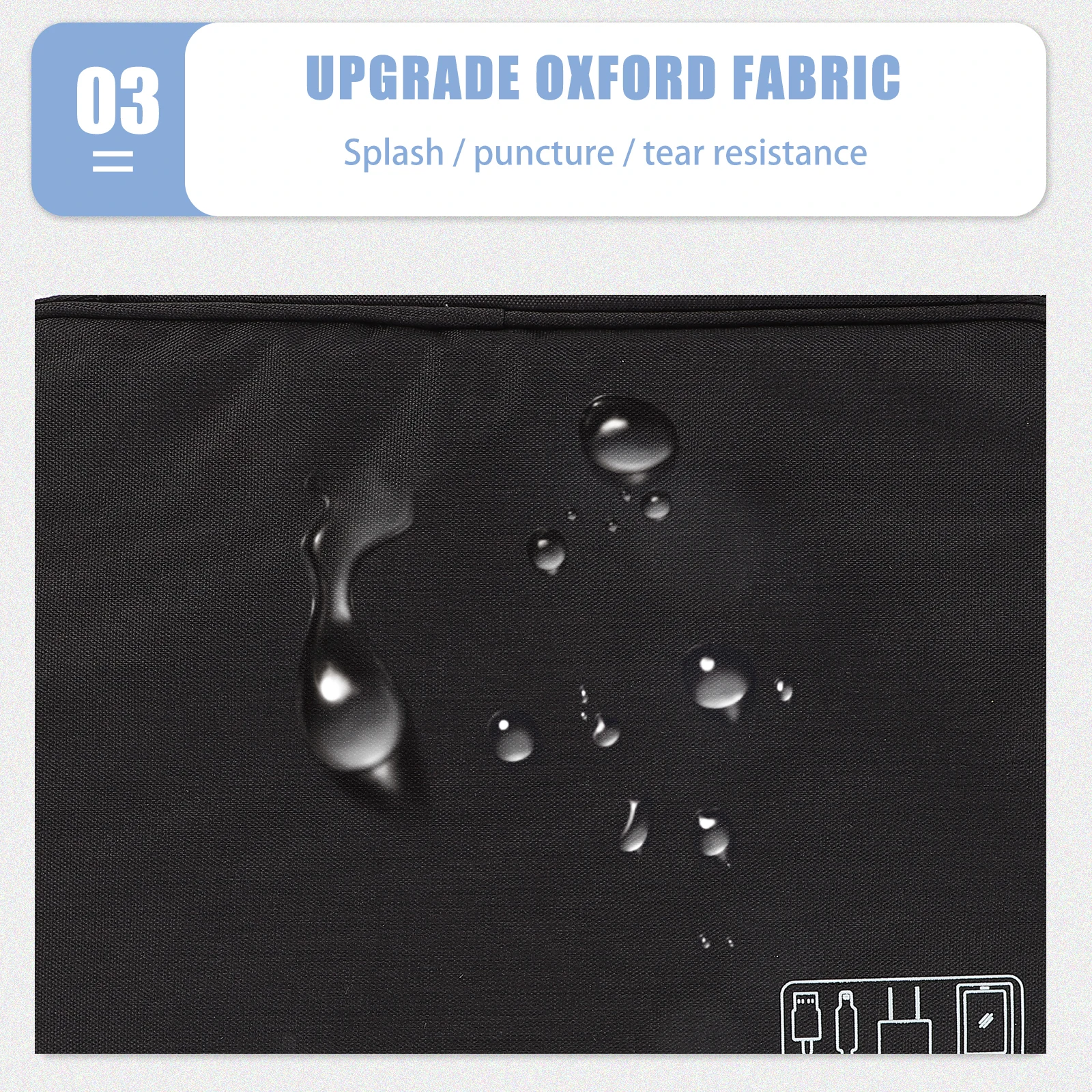 

Electronic Storage Bag Multifunctional Polyester ganizer USB Cable Zipper Pouch Data Travel Portable Cord Pouch Water Repellent