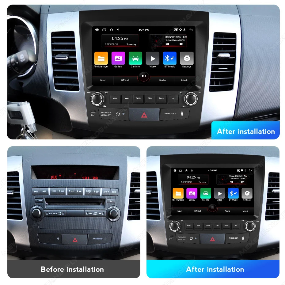 Android 15 9Inch Car Radio For Mitsubishi Outlander XL 2006 - 2011 Multimedia Player GPS Wireless Carplay WIFI RDS 2 DIN Stereo