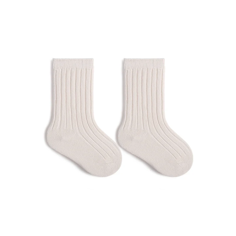 Ins Children Socks Solid Color Organic Cotton Kids Socks Soft High Elastic Toddler Socks For Baby image 3