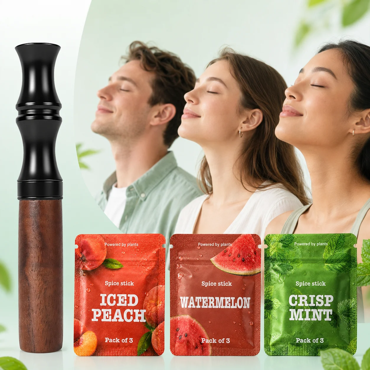 Upgraded Magnetic Smokeless Inhaler Natural Wood Replaceable Flavor Core Nicotine Free Smoking Alternative Oral Stick Daily Use