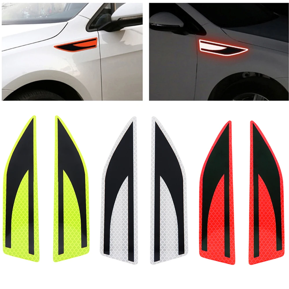 

3 Colors 19 x 4.2CM Lattice PVC Security Warning ReflectiveTape Mudguard Blade Waist Line Body Scratches Decorative Sticker