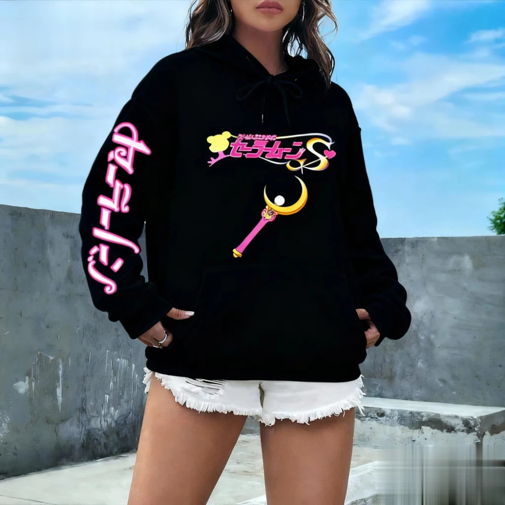 MINISO بحار القمر أنيمي رجل إمرأة هوديس البلوز طويلة الأكمام عارضة الشارع الشهير اليابانية الكرتون طباعة الخريف الشتاء الأزياء