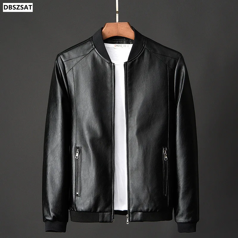 Leather Jacket Bomber Motorcycle Jacket Men Biker PU Baseball Jacket Plus Size 7XL 2020 Fashion Causal Jaqueta Masculino J410