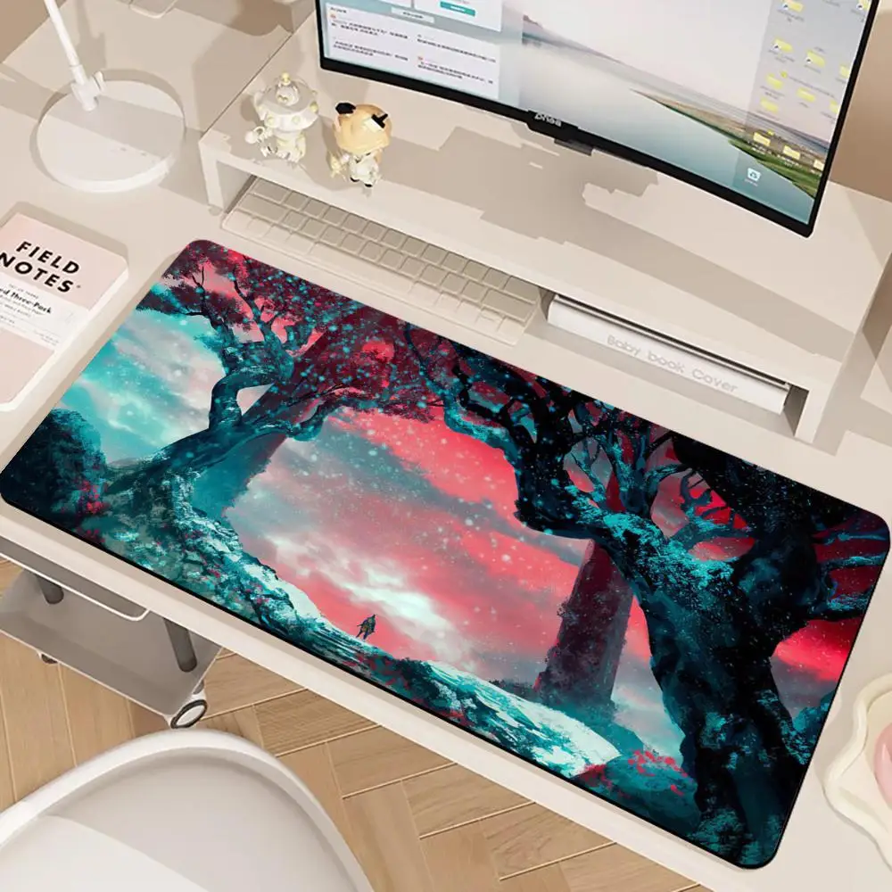 Dark Fantasy Giant Tree Night Large Cool Mouse-Pad Laptop Non-slip Esports Office Desk Mat Mousepad Mini PC Desktop Gear