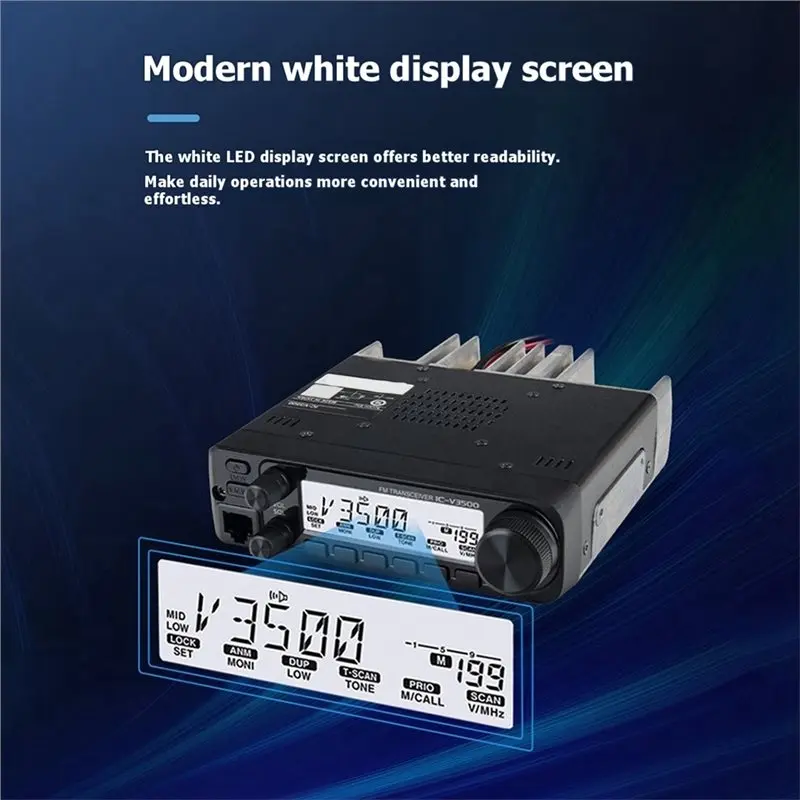 ABMF 65W Walkie Talkies Transceiver IC-V3500, VHF FM 2 Meter Long Range, Car Mobile Radio for Vehicle