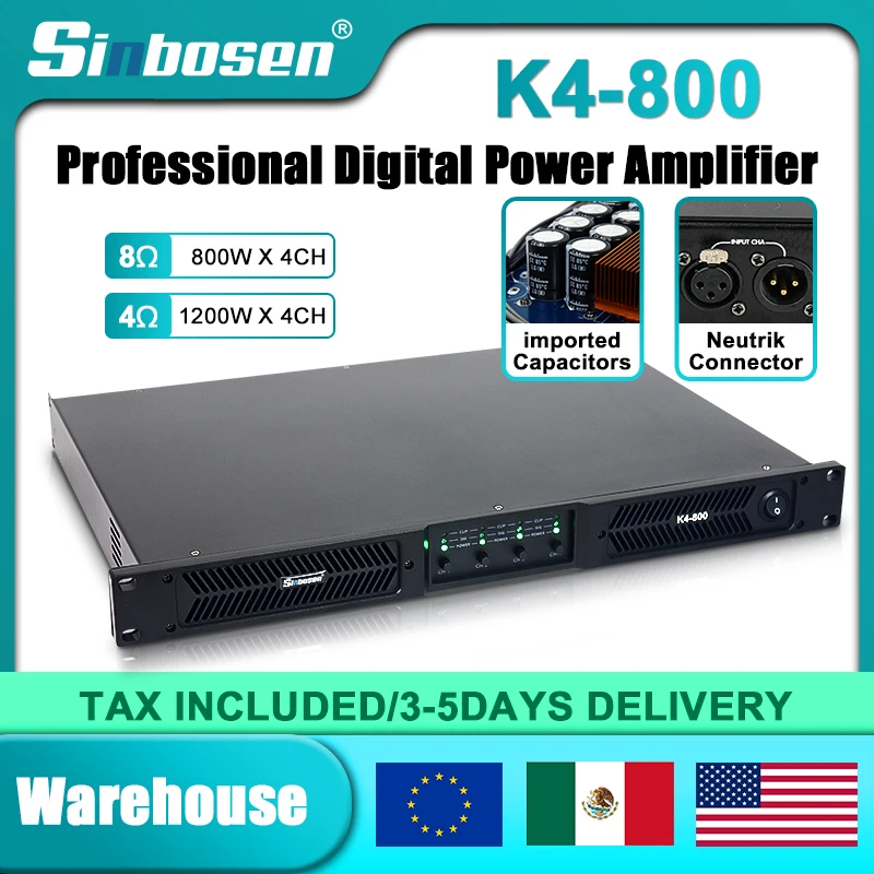 K4-800 Classe D 4 Canais Amplificador de Potência Digital 800 Watts Amplificador de Áudio Profissional