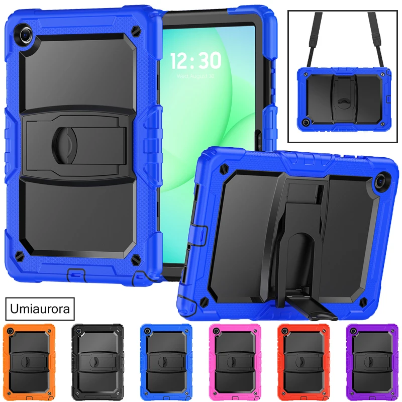 

Для Samsung Tab A8 A9 A11+ Plus 11 "SM-X230 X210 X200 X110 X130 Полный корпус с подставкой и ремешком Противоударный чехол для ПК Прочный чехол для планшета