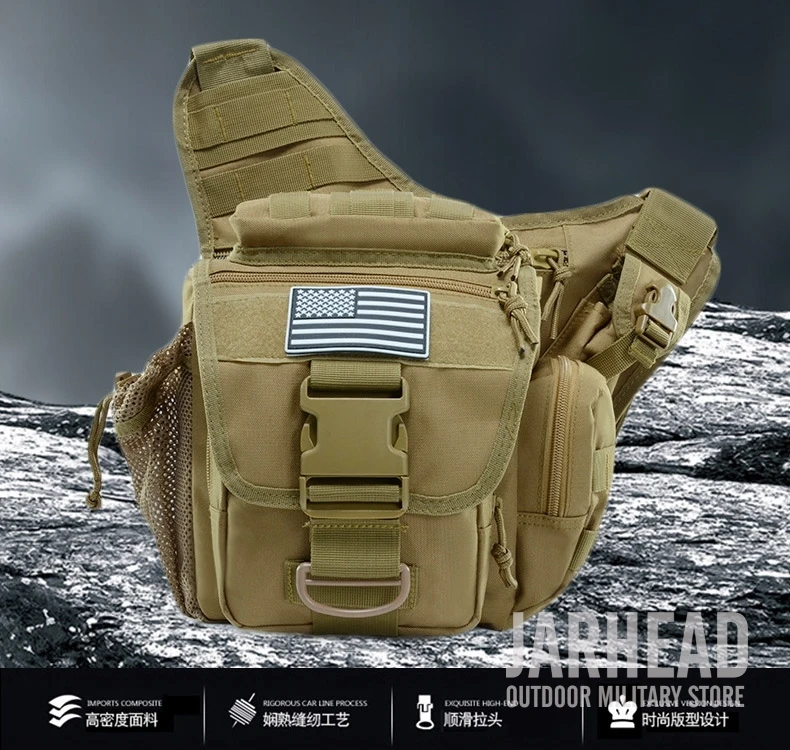 Wasserdichte Camouflage-Umhängetasche für Outdoor-Aktivitäten, Robuste Herren-Klettertasche für Reisen, Wandern und Outdoor-Ausrüstung – Detail 1